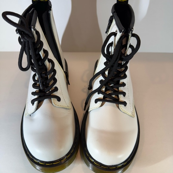 Dr. Martens Shoes - Dr. Martens White Lace-Up Combat Boots